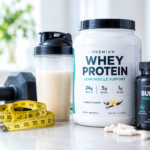 Supplement bottle and capsules representing weight management and wellness products